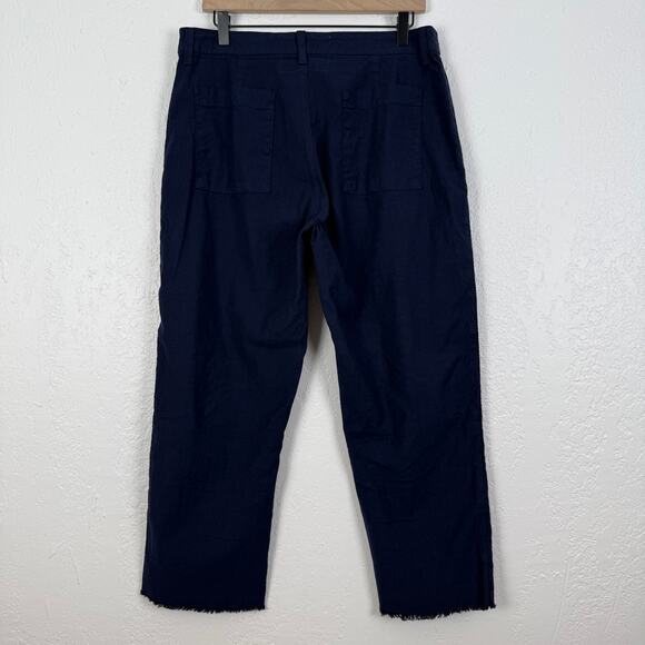 Frank & Eileen Kinsale Trousers Pants Navy Blue Classic Coastal Chic Size 12 - Picture 3 of 6